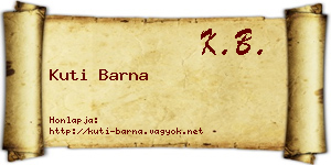 Kuti Barna névjegykártya